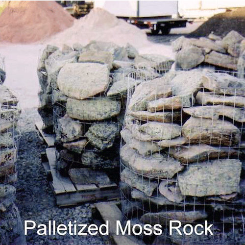 palletized moss rock