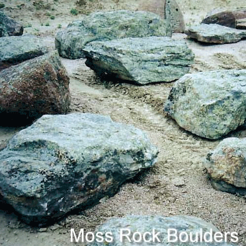 Moss rock boulder